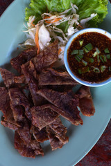 Deep-fried sliced beef