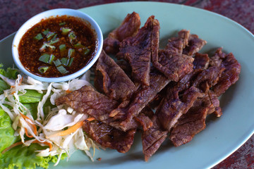 Deep-fried sliced beef