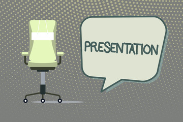 Writing note showing Presentation. Business photo showcasing Speech or talk in which a new product demonstrating idea work is shown.