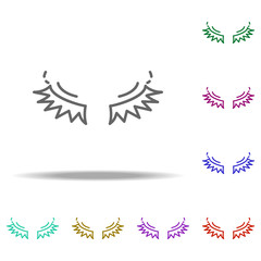 false eyelashes icon. Elements of Beauty, make up, cosmetics in multi color style icons. Simple icon for websites, web design, mobile app, info graphics