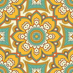 Hand drawn ornamental seamless pattern