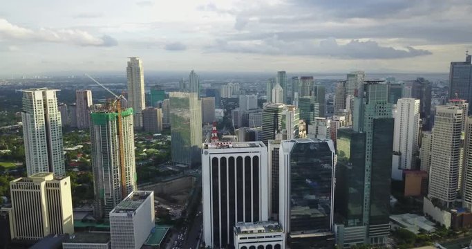 Aerial of Architecture and Cityscape of Manila, Philippines