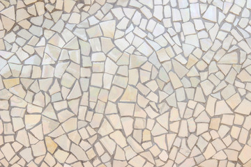 Broken tiles mosaic seamless pattern. Cream and Brown the tile wall high resolution real photo or...