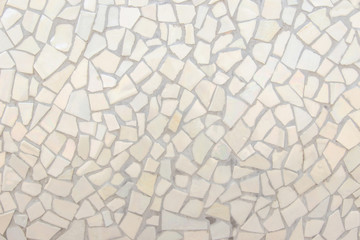 Broken tiles mosaic seamless pattern. Cream and Brown the tile wall high resolution real photo or brick seamless and texture interior background.