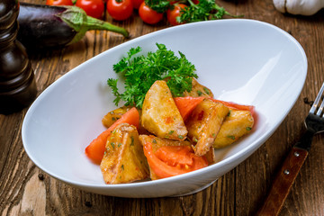 fried eggplant in sweet sour sauce