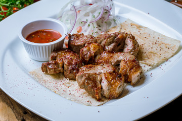 skewers of mutton flesh