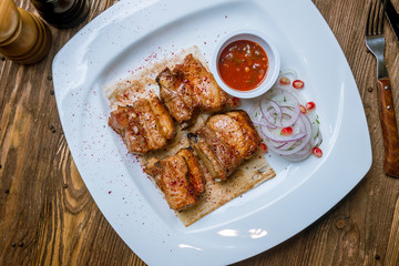 skewers of pork ribs