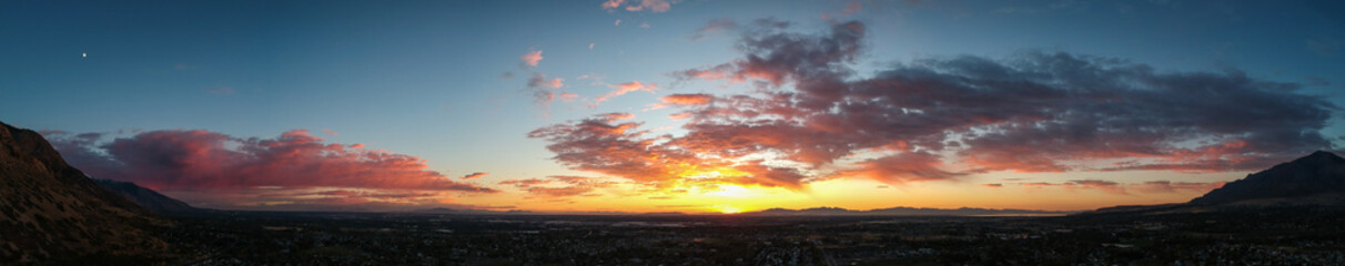 Sunset panorama over North Ogden, Utah