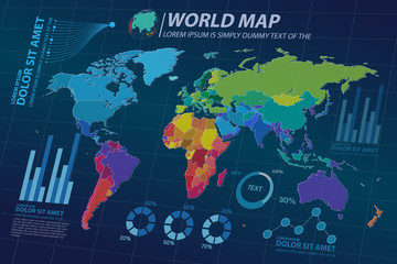 big data map infographic elements  vector template 