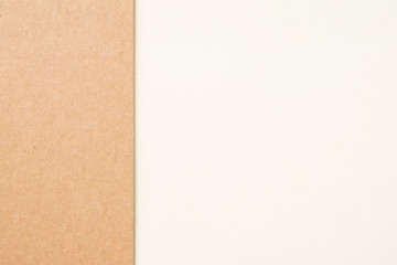 Kraft paper sheet overlap with brown and white colors for background, banner, presentation template.