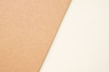 Kraft paper sheet overlap with brown and white colors for background, banner, presentation template.