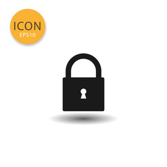 Padlock icon isolated flat style.