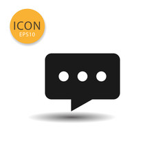 Speech bubble icon isolated flat style.