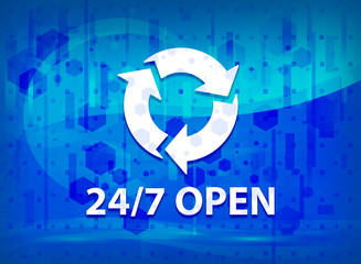 24/7 open midnight blue prime background