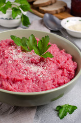 Traditional beetroot risotto