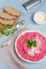 Traditional beetroot risotto