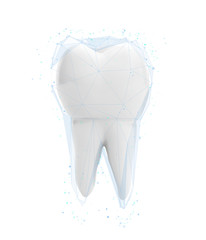 vector 3d tooth for dental medicine. on a white background