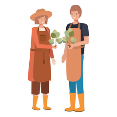 couple of gardeners smiling avatar character