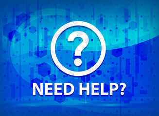Need help (question icon) isolated on midnight blue prime background abstract illustration