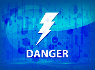 Danger (electricity icon) midnight blue prime background