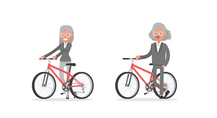 Fototapeta premium business people poses action character vector design no59
