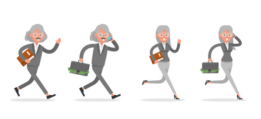 business people poses action character vector design no62