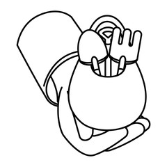 gardening tools in bag isolated icon