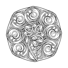 Vector abstract black and white motif