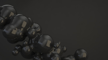 Abstract black bubble from spherecial shapes