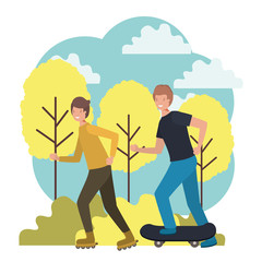 young boys practicing sports characters