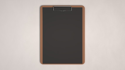 Wooden clipboard with black paper