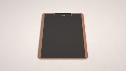 Wooden clipboard with black paper