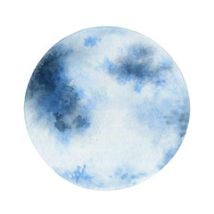 Blue moon isolated on white background