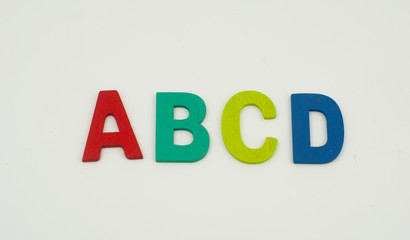 Colorful wooden alphabet. Education concept
