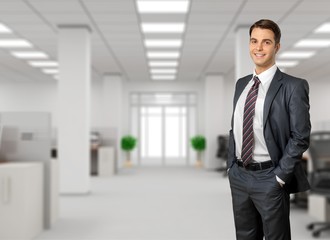 Confident handsome businessman