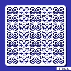 Square decorative panel. Stencil with floral ornament. Pattern for cards, invitations, envelopes. Template for laser cutting, wood carving, paper cut and printing. Vector illustration.