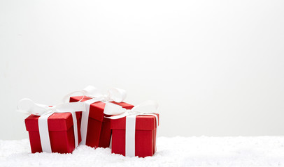 Red christmas holidays decoration on a white background
