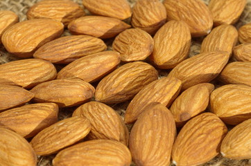 Fototapeta premium Background from the nuts of the almond