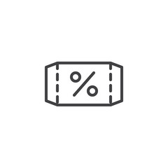 Percentage tag outline icon. linear style sign for mobile concept and web design. Discount label simple line vector icon. Symbol, logo illustration. Pixel perfect vector graphics