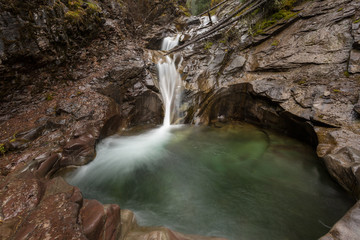 Waterfall cascading on rocks in Colorado 