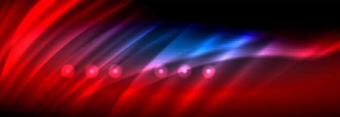 Liquid neon flowing waves, glowing light lines background