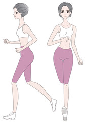  女性-ラン、フィットネス、ダイエット