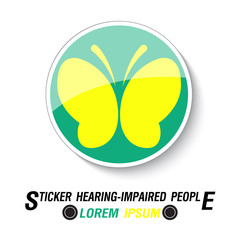 Sticker for Hearing Impaired drivers, vector illustration