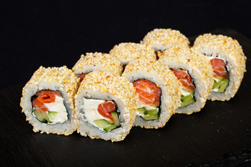 Japanese roll with salmon
