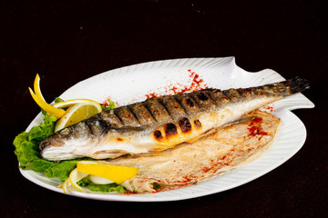 Roasted seabass fish