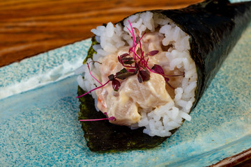 Japanese handroll temaki