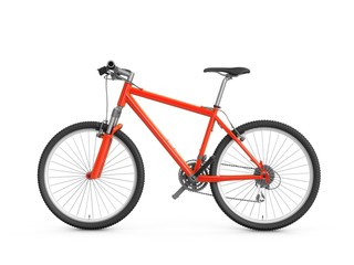 3D Rendering red bicycle isolated on white background