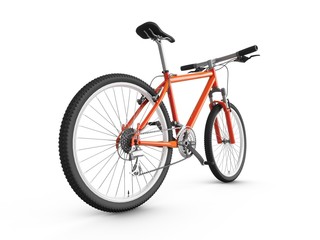 3D Rendering red bicycle isolated on white background