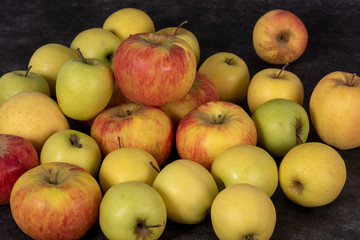 beautiful red and yellow organic apples