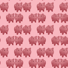 colorfull pigs on the fashionable background. 3d.
